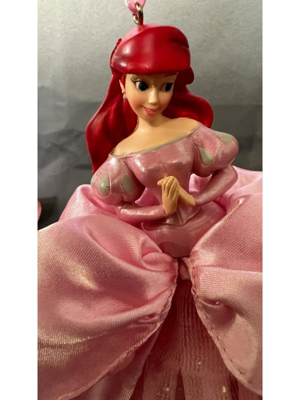 Disney Ariel Pink Gown Christmas Ornament With Glittering Skirt - Picture 2 of 5